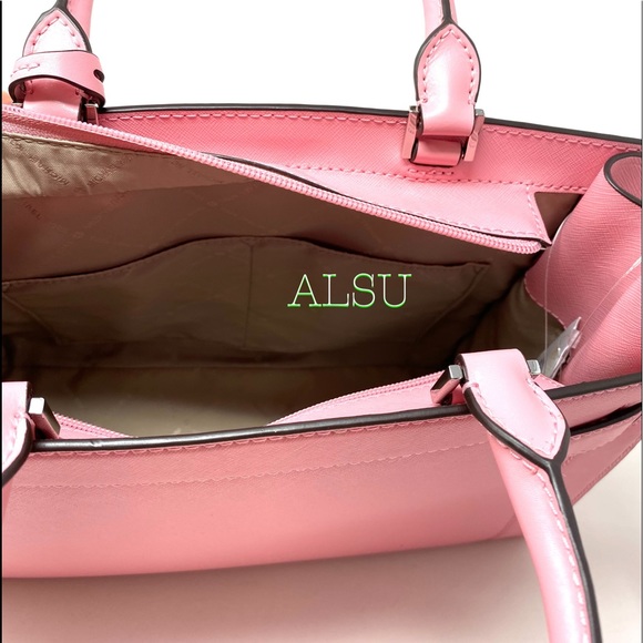 Michael Kors Rainer Medium Leather Satchel Pink - Picture 8 of 11